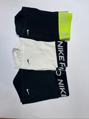 Nike Pro 3 inch Shorts Set - Black, White, Neon Yellow